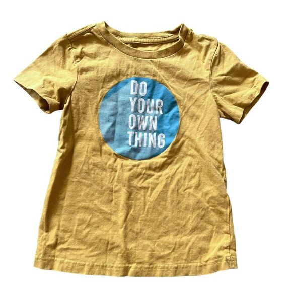 Fabkids T-Shirt Boys Size 4T/ 5T Yellow Short Sleeve Graphic Shirt Cotton - Picture 2 of 4